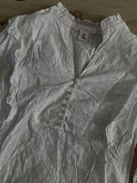 Блуза біла, бавовна, H&M