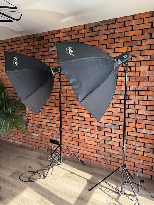Zestaw oświetleniowy Godox 2x SL60IIBi + softbox 120cm + statywy. Komplet