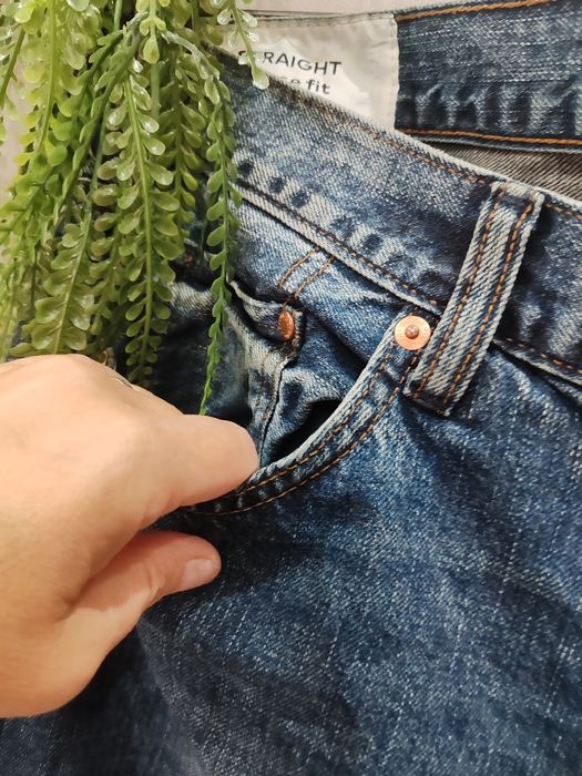 Świetne granatowe spodnie jeansy H&M rozmiar ok 44 bawełna