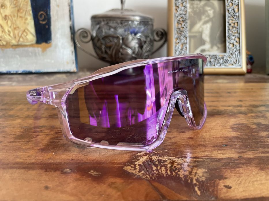 Nowe fioletowe okulary przeciwsłoneczne Kapvoe rowerowe UV
