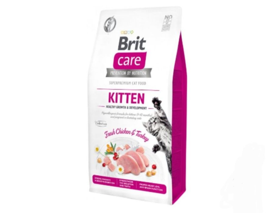 Saco ração super premium 7 kg Brit care para gatinhos (frango)