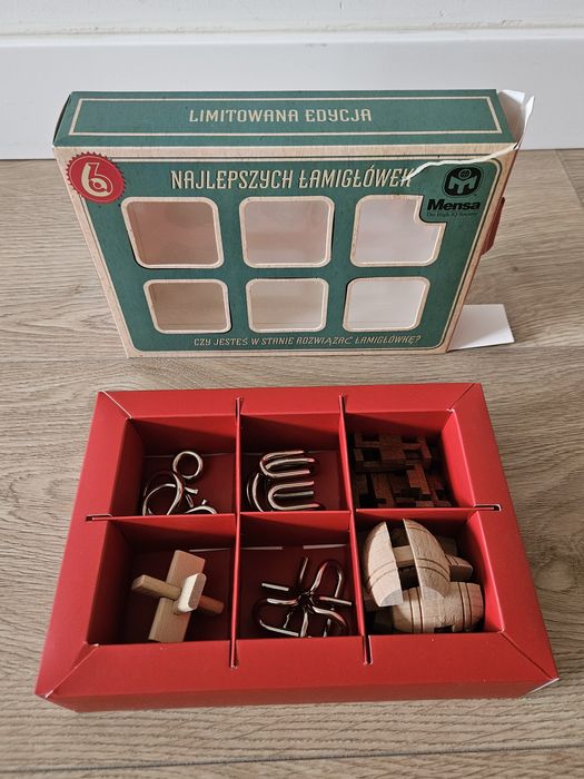 Łamigłówki puzzle  Mensa 6 sztuk (bez odpowiedzi)