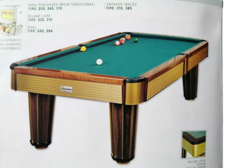 Mesas de snooker/pool/bilhar COM TABELAS DE COMPETIÇÃO!