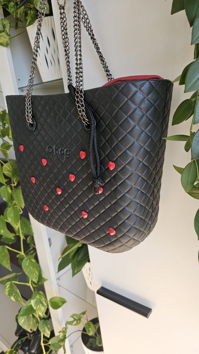 Obag mini pikowana torba torebka o bag mini pik czarna bordo