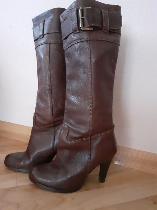 Kozaki skórzane 39 brązowe