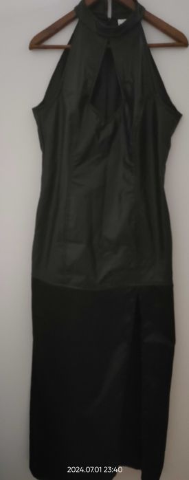 Soleil Fashion__Suknia_Czarna/ Eko Skóra_Maxi_XXL__Lux