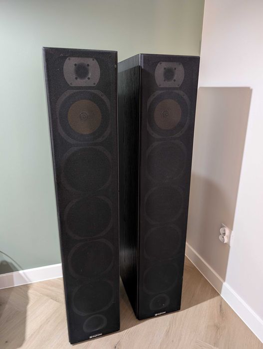 Zestaw nagłośnienia amplituner philips, subwoofer, głośniki skytronic.