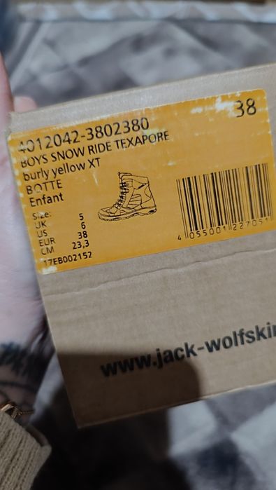 Зимові термочоботи, півсапоги, оригінал Jack Wolfskin, розмір 38