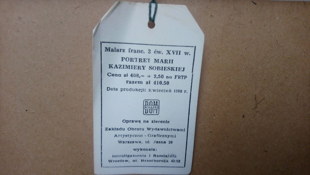 Dla konesera Obraz 1980= wysyłka gratis