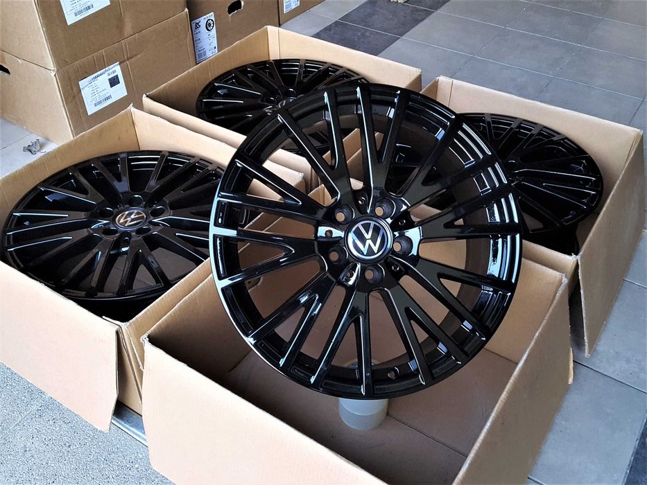 Alufelgi 18 5x112 VW Golf Passat Touran Caddy Jetta T-Roc Czarne 276#