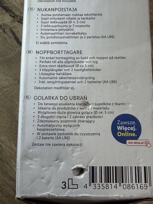 Silvercrest golarka do ubrań