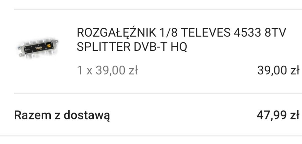 Rozgałęźnik / splitter dvb-t hq