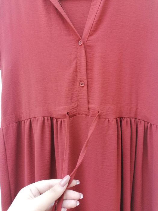 Vestido Midi Cor de Tijolo