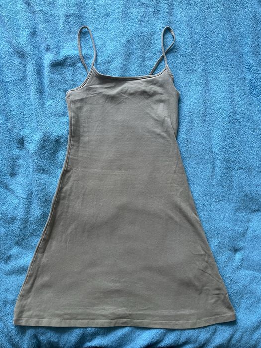 Krótka sukienka khaki na ramiączkach H&M rozmiar XS