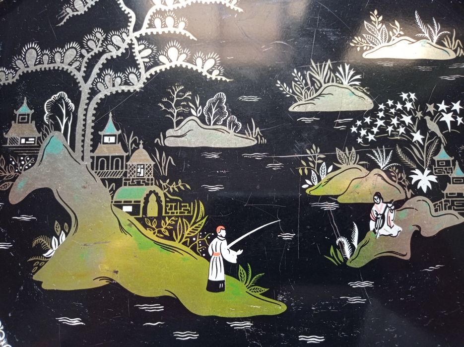 PRL taca metalowa blaszana Stan bardzo dobry