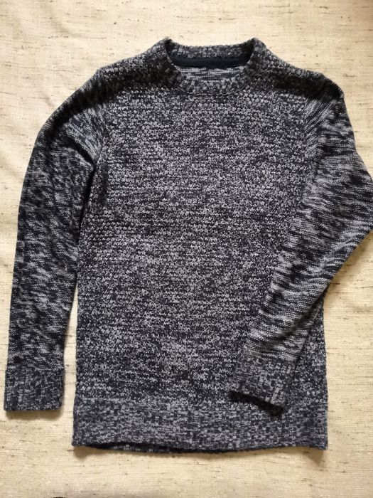 Sweter męski granat szary