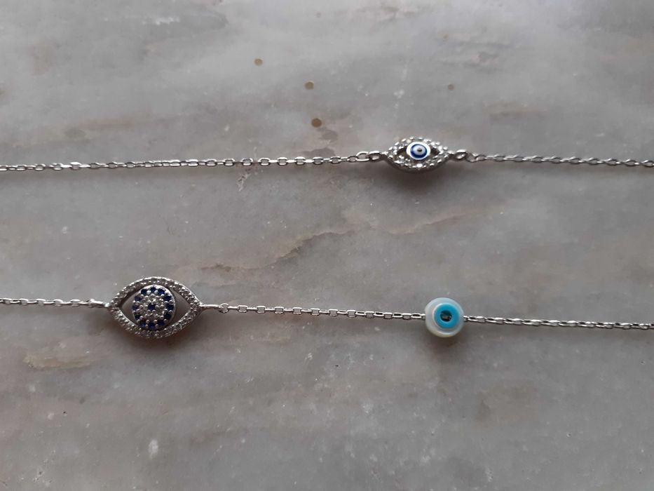 Pulseira em prata olho grego ou de nazar