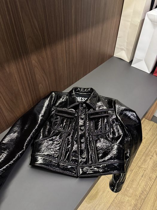 Жіноча шкіряна курточка Diesel off white heron preston Ace Gots label