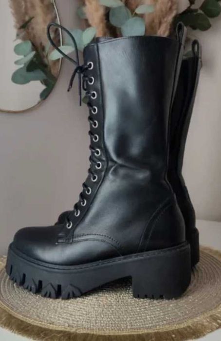 Skórzane workery premium Patrizia Pepe -Chunky Sole