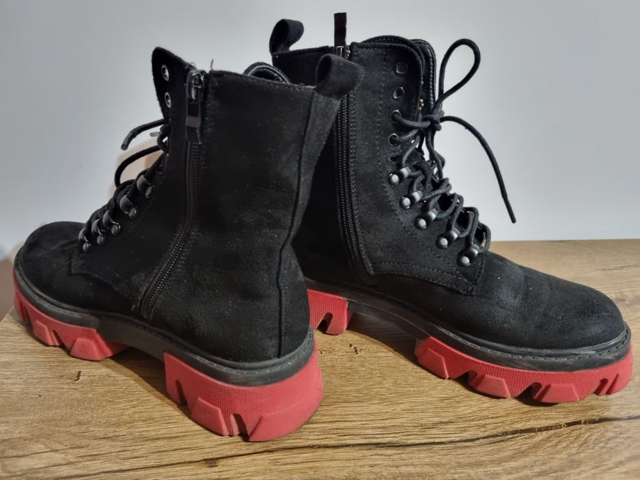 Buty glany damskie, kultowe workery, botki czarne 38