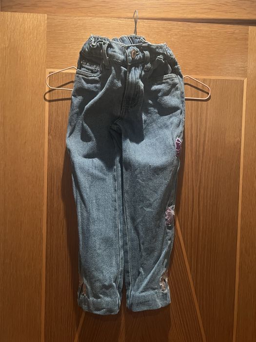 Calça de ganga Kiki & Koko com laços roxos 5/6A