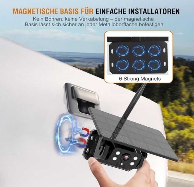 Solarna kamera cofania bezprzewodowa 9600 mAh Wifi