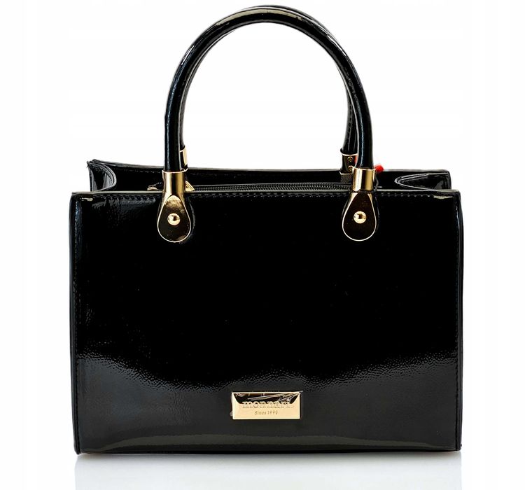 Torebka Damska MONNARI Czarna Klasyczna Kuferek Na Ramię Skóra Eko