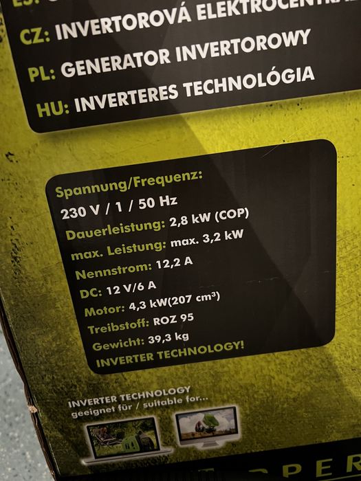 Інверторний 3,2 кВт zipper zi-ste3000iv Продаж або обмін