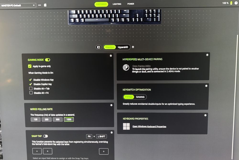 klawiatura bezprzewodowa Razer Blackwidow V4 low profile green switch