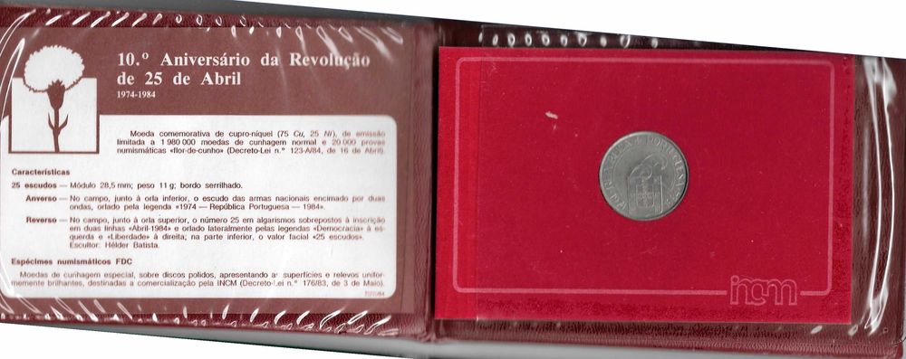 Moeda - X Aniversário do 25 de Abril - Carteira