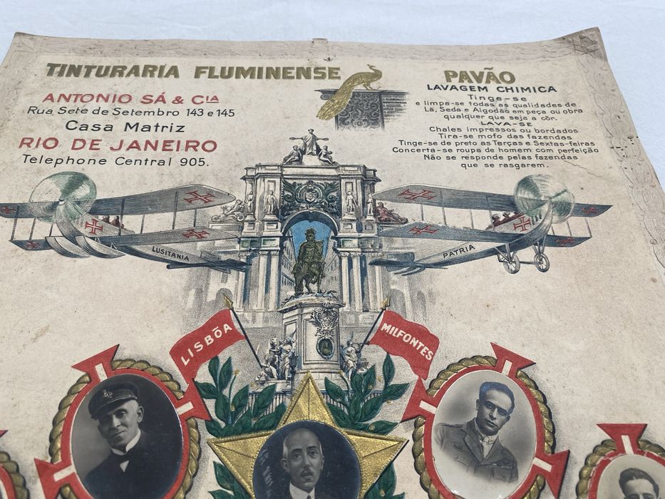 Poster 1ª travessia aérea Atlântico Sul 1922 Gago Coutinho Sacadura