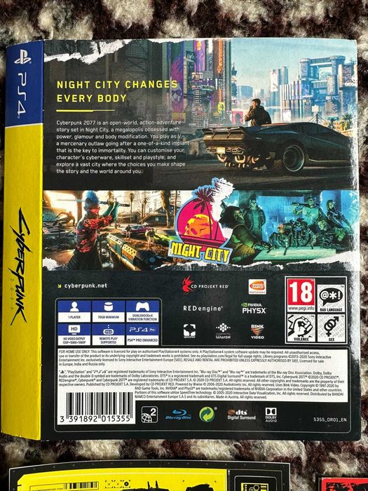 Pacote de material CyberPunk 2077 (Day One Edition) PS4