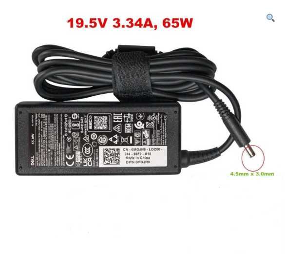 Зарядний пристрій Dell 65W 19.5V 3.34A (4.5x3.0 pin) Оригінал RENEW