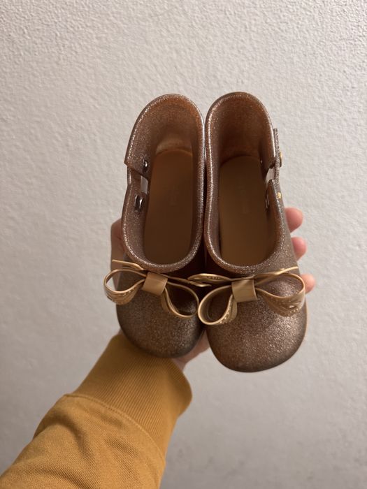 Botas Mini Melissa Sugar Rain Glitter Dourado tamanho 25