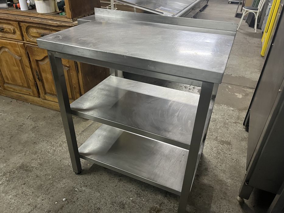 Escaparate em aço inox com prateleiras 80 x 60