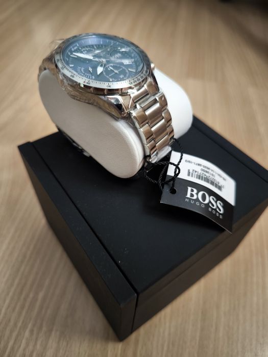 Vendo relógio Hugo Boss original bracelete prateada e mostrador azul