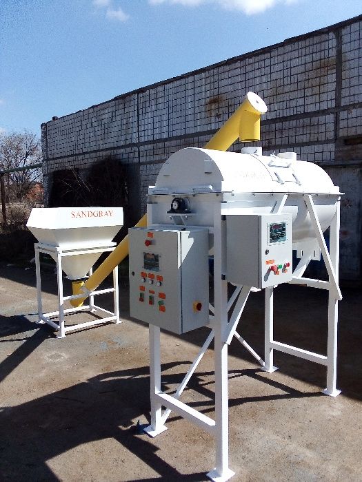 Виробництво будівельних сумішей, смеситель сухих смесей, смеситель