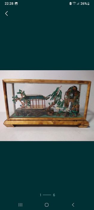 Diorama orientalna Mini Świat za szkłem Vintage