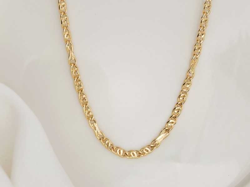 Złoty łańcuszek wzór tygrysie oko pr585