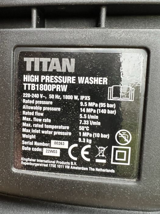 Мийка високого тиску TITAN керхер тітан Англія