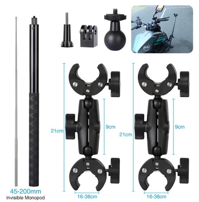 Motocyklowy kijek do selfie panoramiczny 2 metry do GoPro Insta360 DJI
