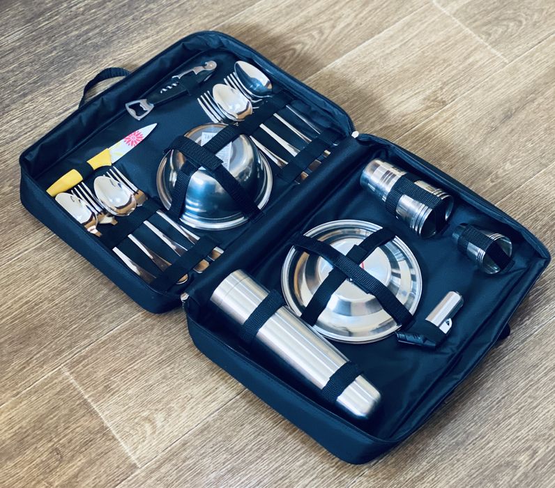 Набор посуды для пикника, охоты, рыбалки на 4 персоны с термосом: 1 450 ...