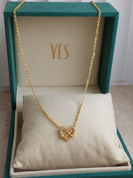 Nowy pozłacany Naszyjnik z sercem S925 prezent dla niej Pandora