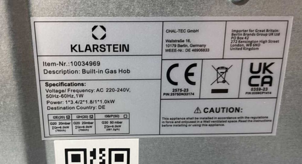 Газова плита Klarstein Alchemist 10034969
