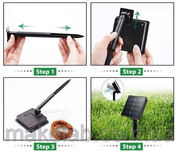 Светодиодная 10 метров гирлянда "Роса" на солнечной батарее