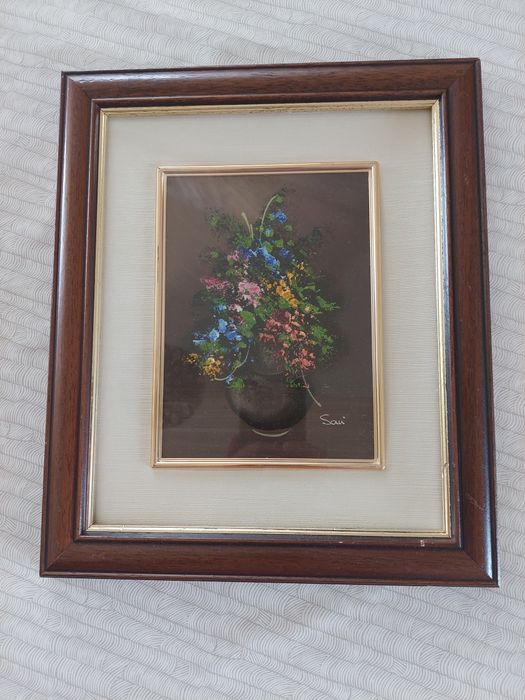 Натюрморт Цветы в вазе з подписью