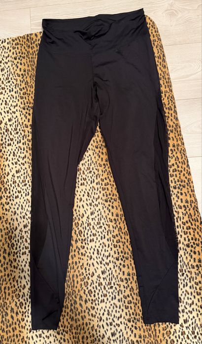 Legginsy siatka sportowe czarne 40 L modelujace fitness pilates yoga