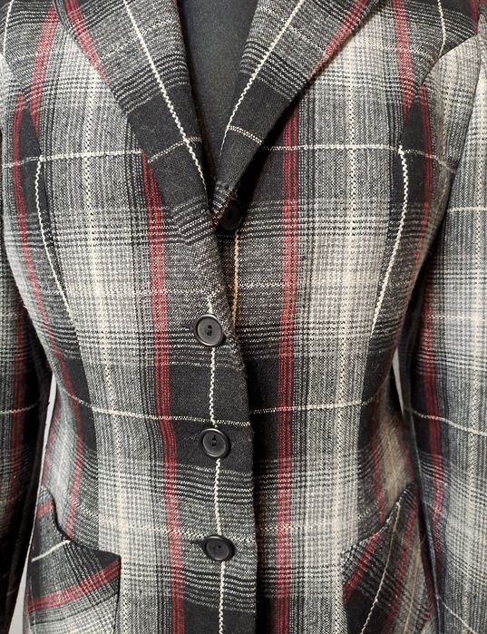 Wełniana marynarka w kratkę 40 L