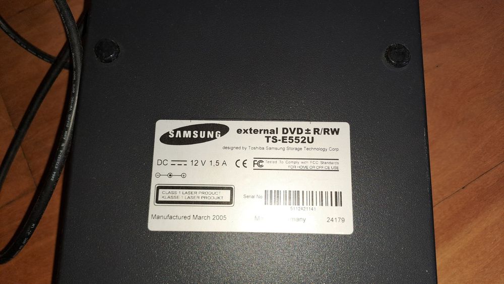 Leitor gravador DVD externo Samsung TS-E552U