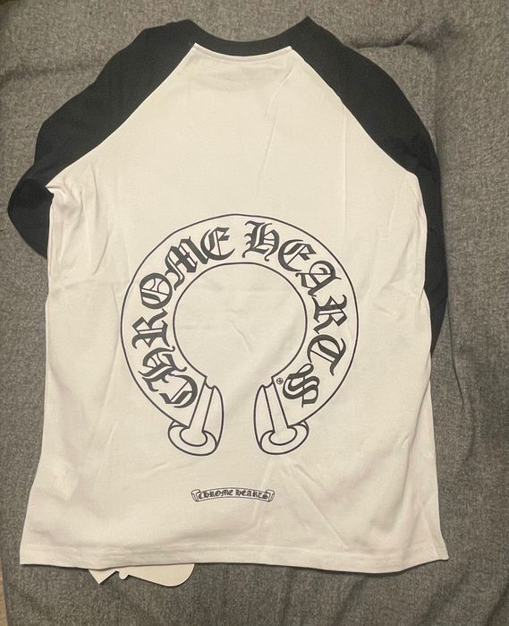 Chrome Hearts Manga Comprida Preta/Branca- Tamanho M